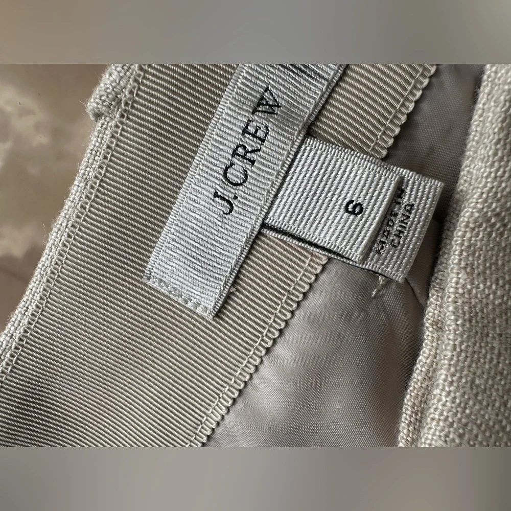 J. Crew Motorcycle Style 100% Linen Mini Skirt with Gold Accents (Size 6) - Picture 5 of 7